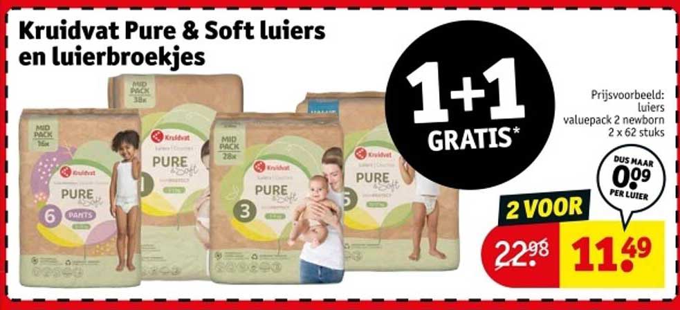 Kruidvat Pure & Soft luiers en luierbroekjes