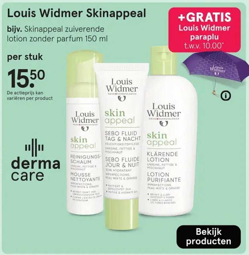 Louis Widmer Skinappeal bijv. Skinappeal zuiverende lotion zonder parfum 150 ml