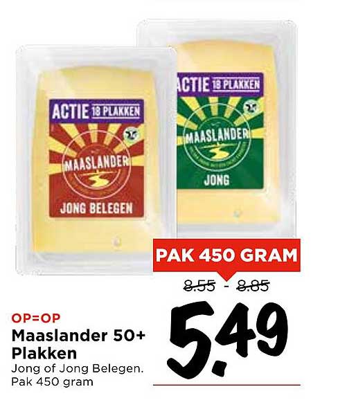 Maaslander 50+ Plakken Jong of Jong Belegen 450 gram