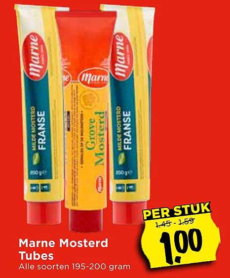 Marne Mosterd Tubes Alle soorten 195-200 gram