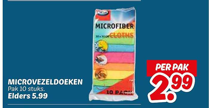 MICROVEZELDOEKEN Pak 10 stuks. Elders 5.99