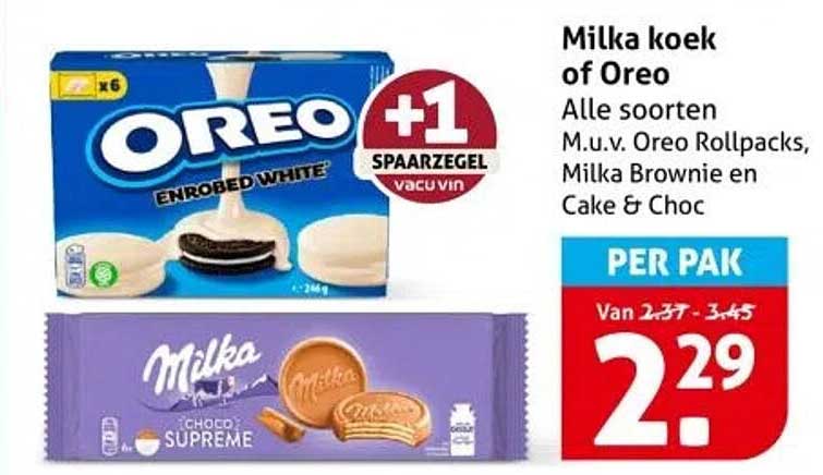 Milka koek of Oreo