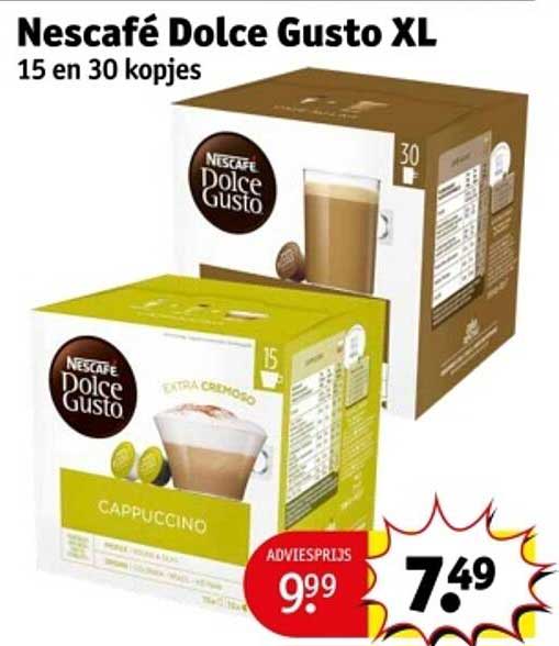 Nescafé Dolce Gusto XL cappuccino 15 en 30 kopjes
