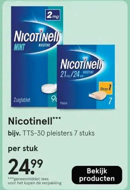 Nicotinell*** bijv. TTS-30 pleisters 7 stuks