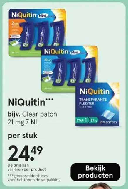 NiQuitin bijv. Clear patch 21 mg 7 NL