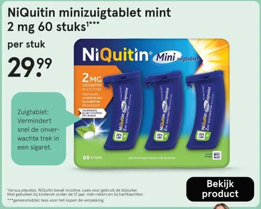 NiQuitin mini zuigtablet mint 2 mg 60 stuks