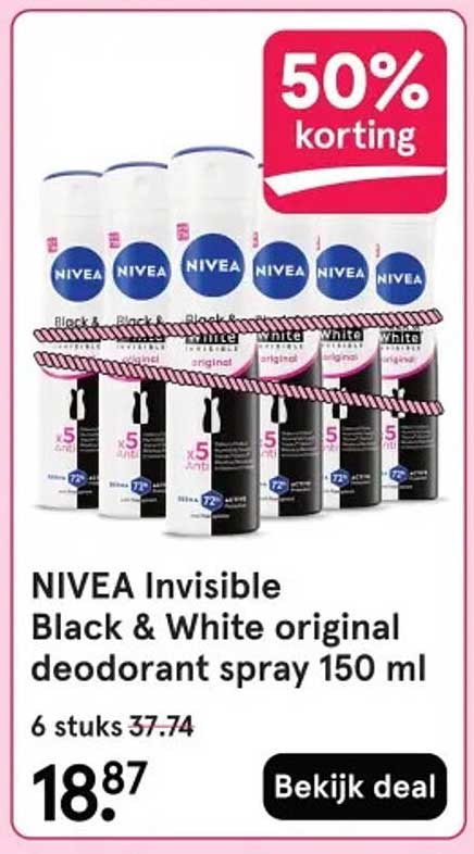 NIVEA Invisible Black & White original deodorant spray 150 ml