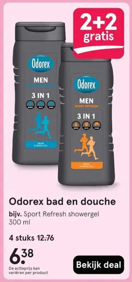 Odorex bad en douche bijv. Sport Refresh showergel 300 ml