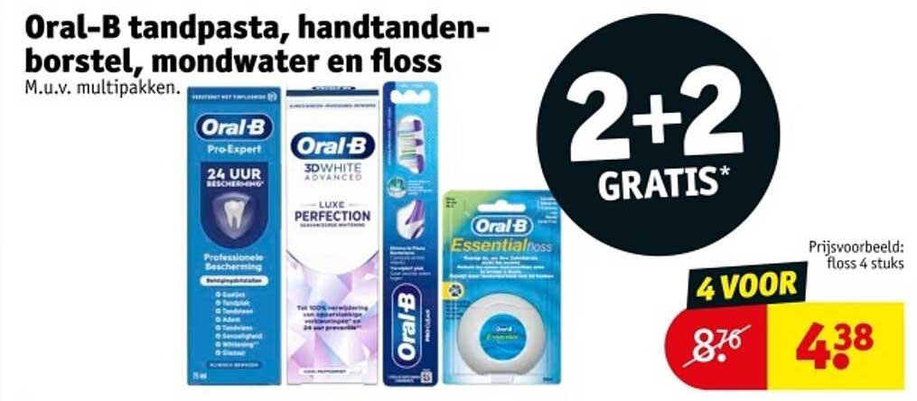 Oral-B tandpasta, handtandenborstel, mondwater en floss