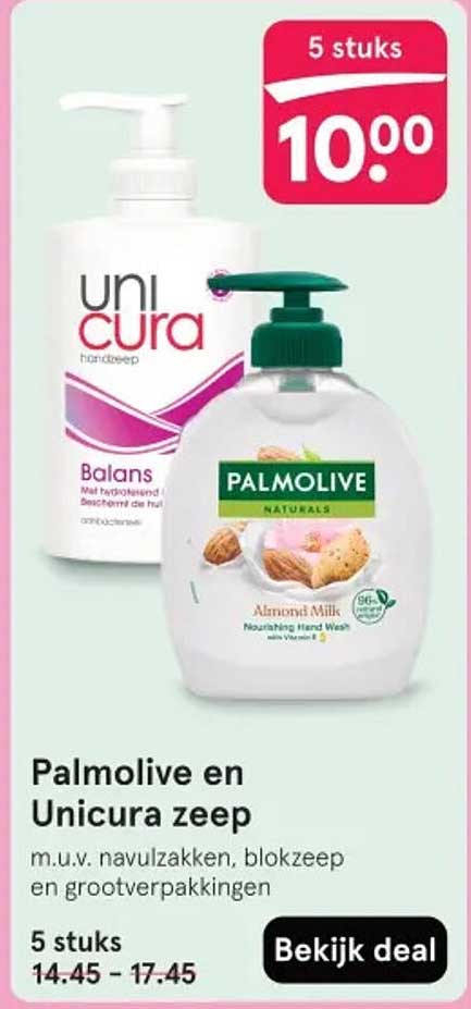 Palmolive en Unicura zeep
