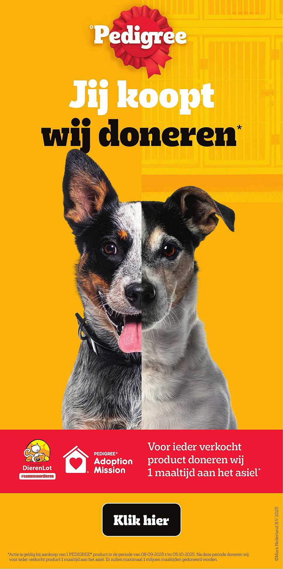Pedigree: Jij koopt, wij doneren