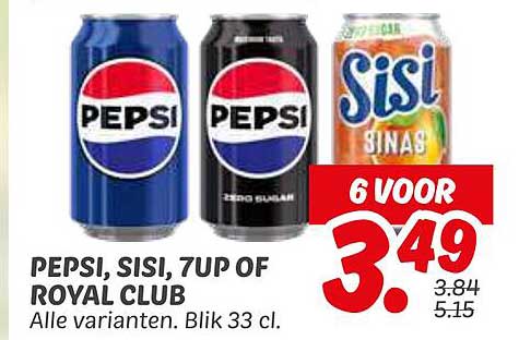 PEPSI, SISI, 7UP OF ROYAL CLUB