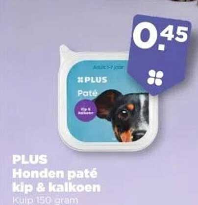 PLUS Honden paté kip & kalkoen kuip 150 gram
