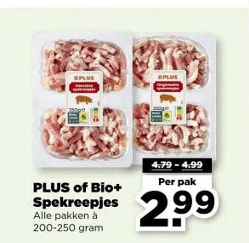 PLUS of Bio+ Spekreepjes