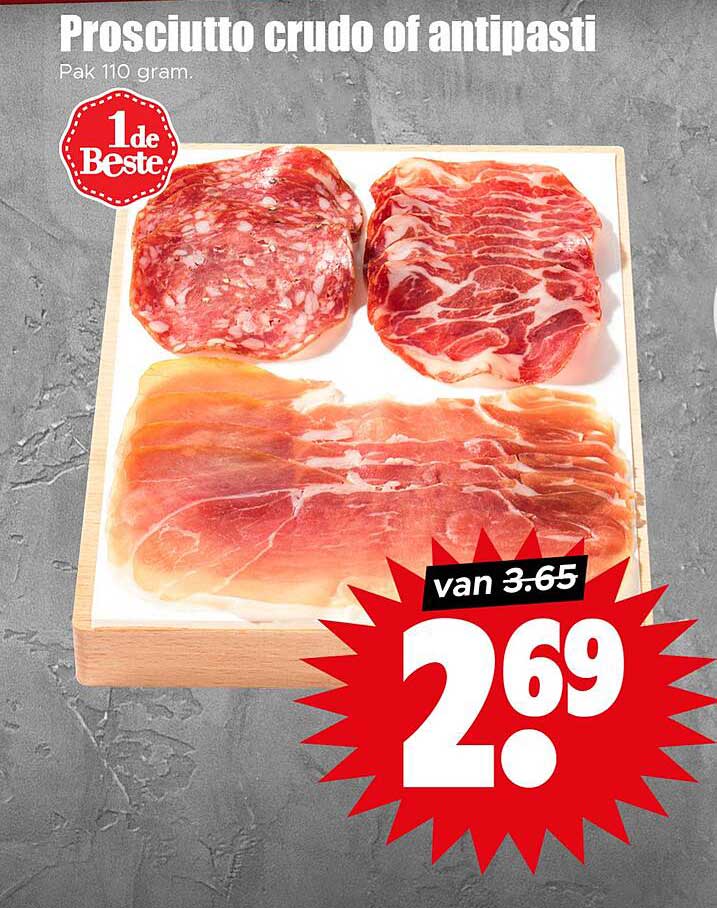 Prosciutto crudo of antipasti