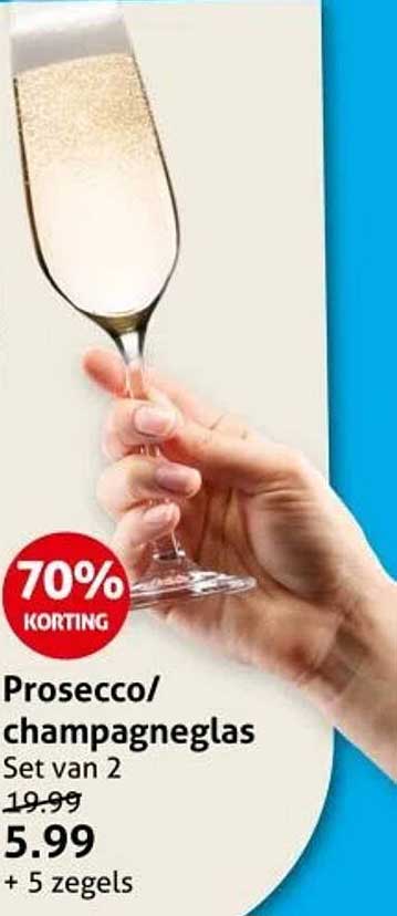 Prosecco/champagneglas Set van 2