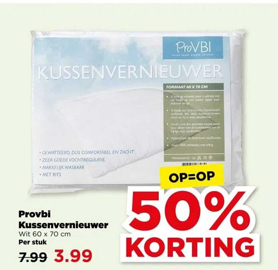 Provbi Kussenvernieuwer Wit 60 x 70 cm Per stuk