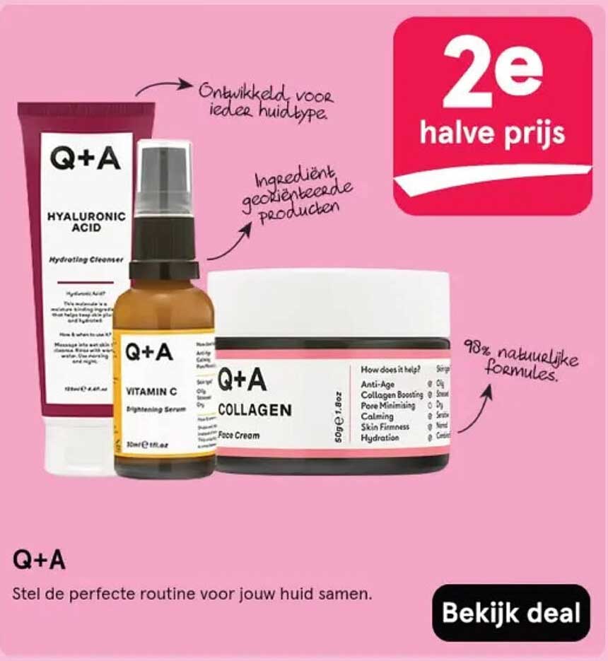 Q+A Huidverzorgingsproducten – 2e halve prijs