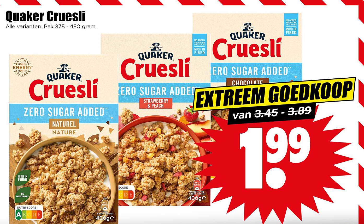 Quaker Cruesli Zero Sugar Added