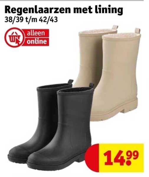 Regenlaarzen met lining 38/39 t/m 42/43
