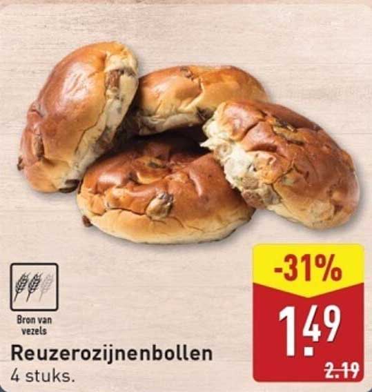 Reuze rozijnenbollen 4 stuks