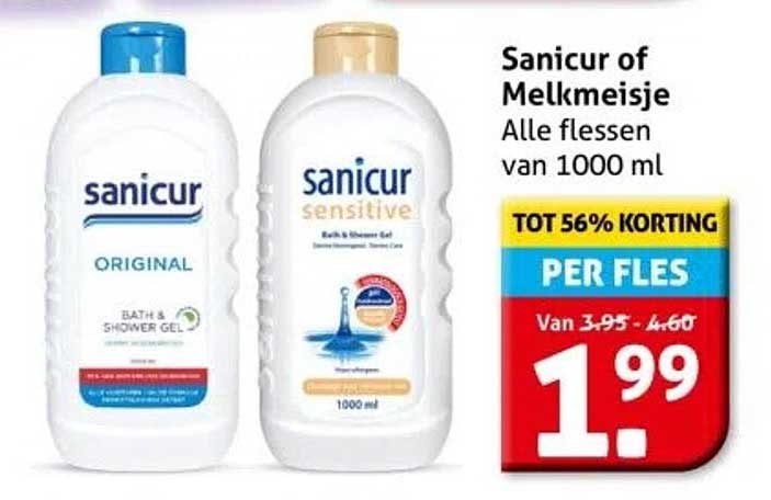 Sanicur of Melkmeisje Alle flessen van 1000 ml