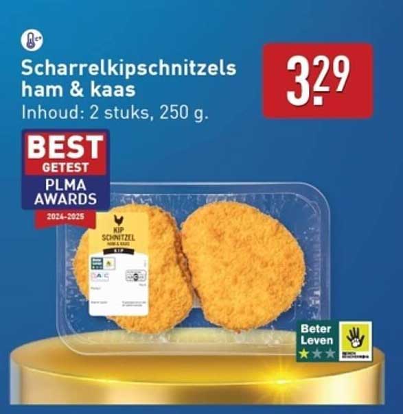 Scharrelkipschnitzels ham & kaas