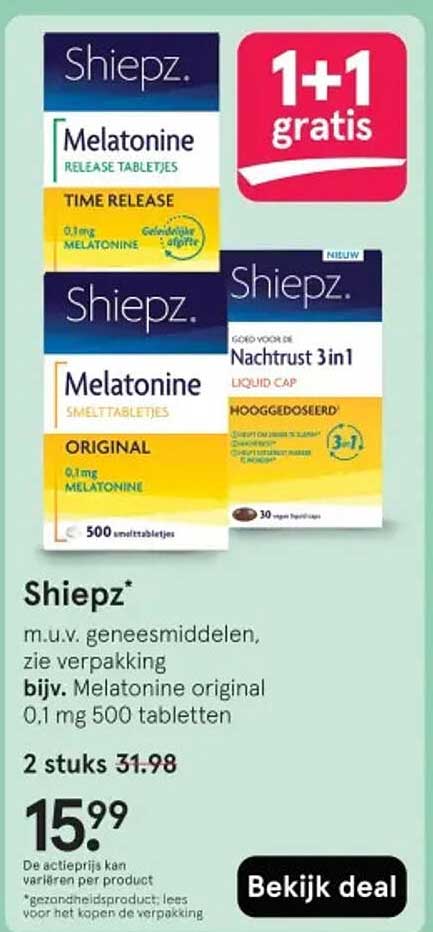 Shiepz Melatonine 2 stuks 15,99