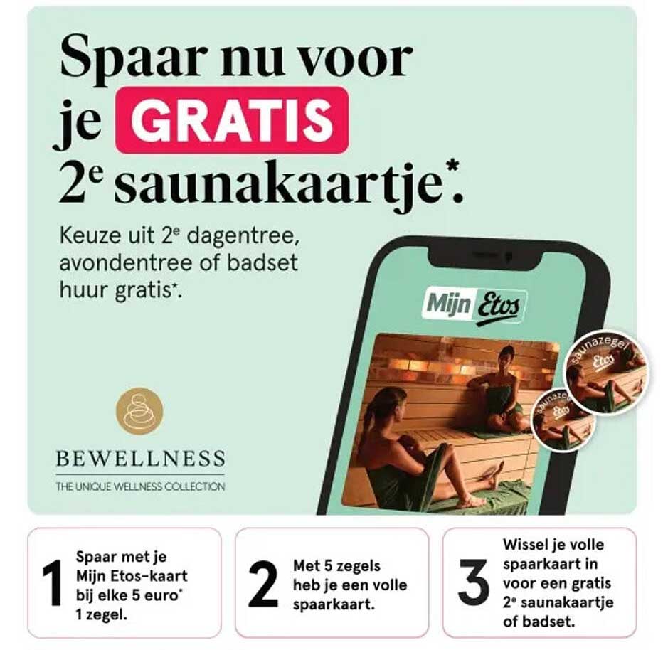 Spaar nu voor je GRATIS 2e saunakaarjtje.*