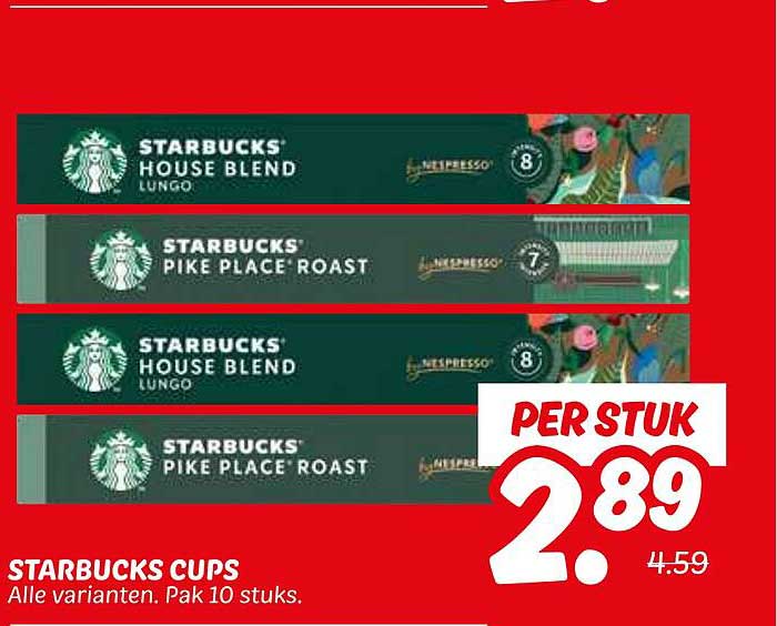 STARBUCKS CUPS Alle varianten. Pak 10 stuks.