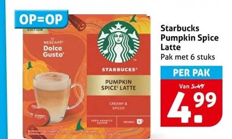 Starbucks Pumpkin Spice Latte Pak met 6 stuks