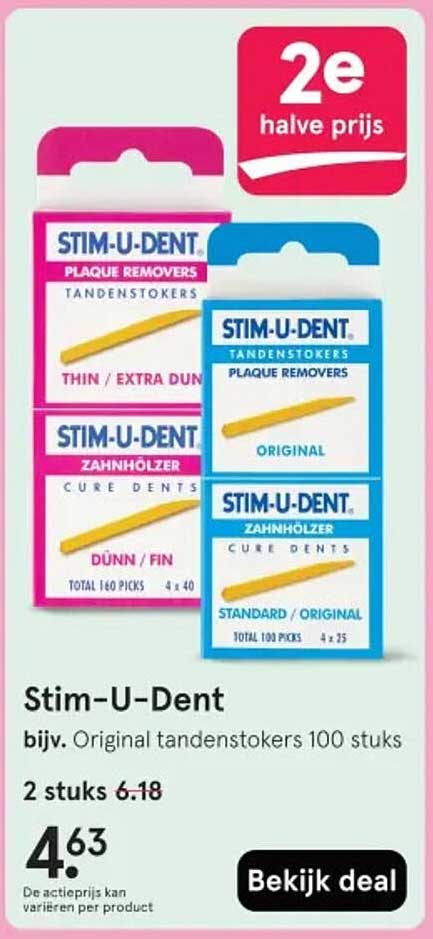 Stim-U-Dent bijv. Original tandestokers 100 stuks
