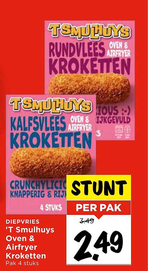 T Smulhuys Oven & Airfryer Kroketten Pak 4 stuks