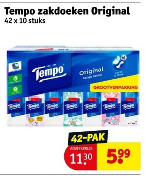 Tempo zakdoeken Original 42 x 10 stuks
