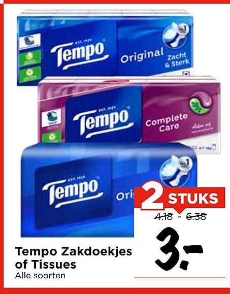 Tempo Zakdoekjes of Tissues