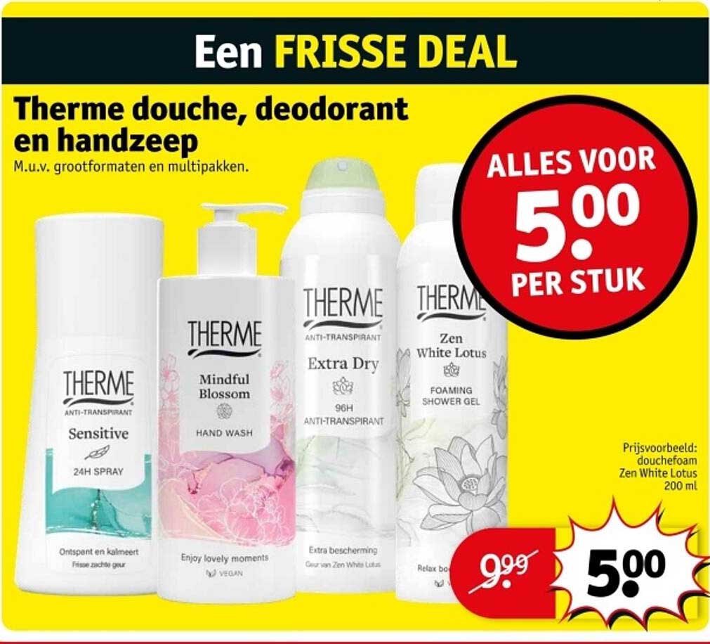 Therme douche, deodorant en handzeep