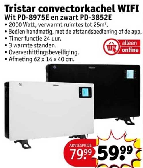 Tristar convectorkachel WIFI Wit PD-8975E en zwart PD-3852E