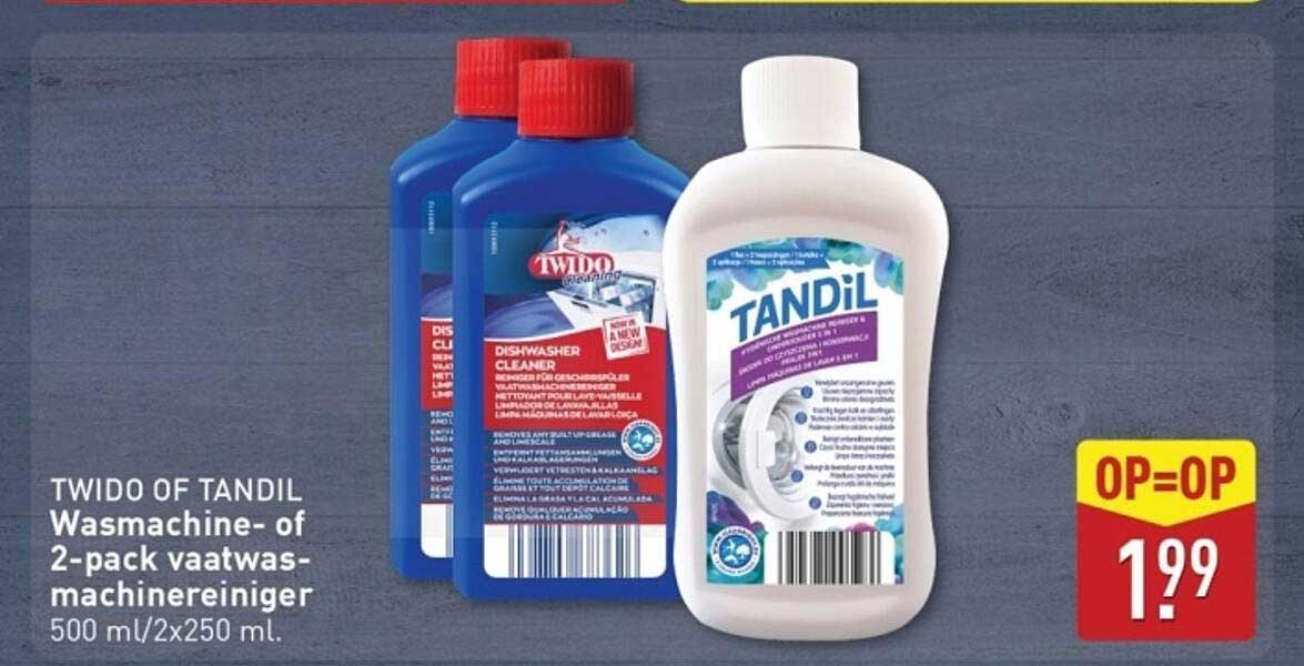 TWIDO OF TANDIL Wasmachine- of 2-pack vaatwasmachinereiniger 500 ml/2x250 ml.