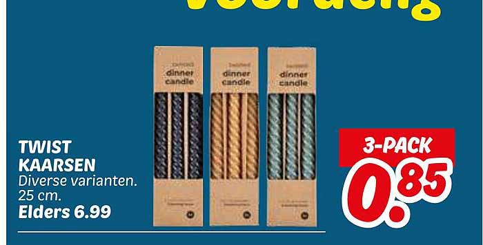 TWIST KAARSEN 3-PACK