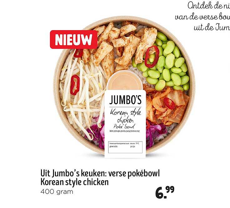 Uit Jumbo’s keuken: verse pokébowl Korean style chicken