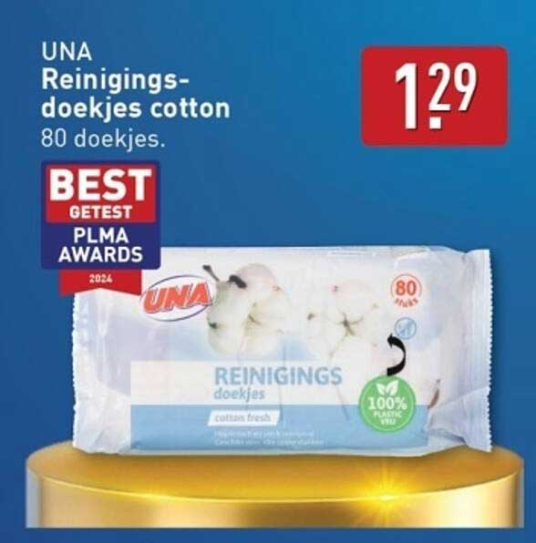 UNA Reinigingsdoekjes cotton 80 doekjes