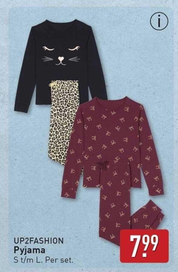 UP2FASHION Pyjama S t/m L. Per set.