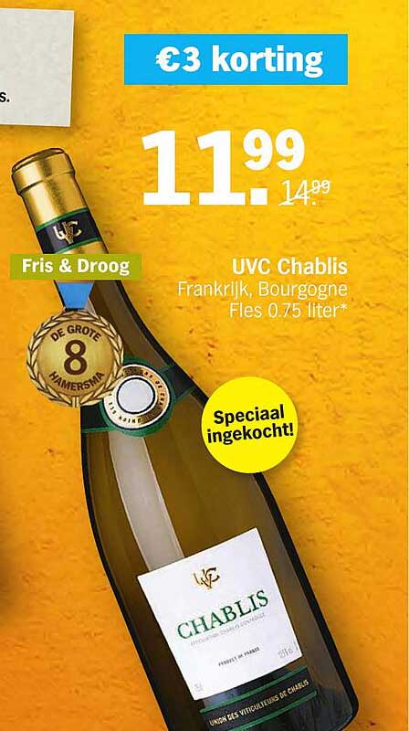 UVC Chablis Frankrijk, Bourgogne Fles 0.75 liter