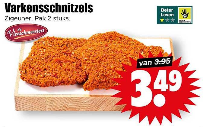 Varkensschnitzels Zigeuner. Pak 2 stuks.