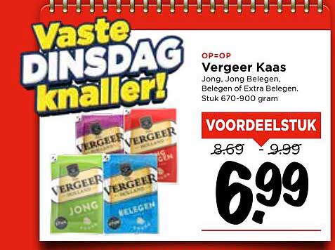 Vergheer Kaas Jong, Jong Belegen, Belegen of Extra Belegen, stuk 670-900 gram