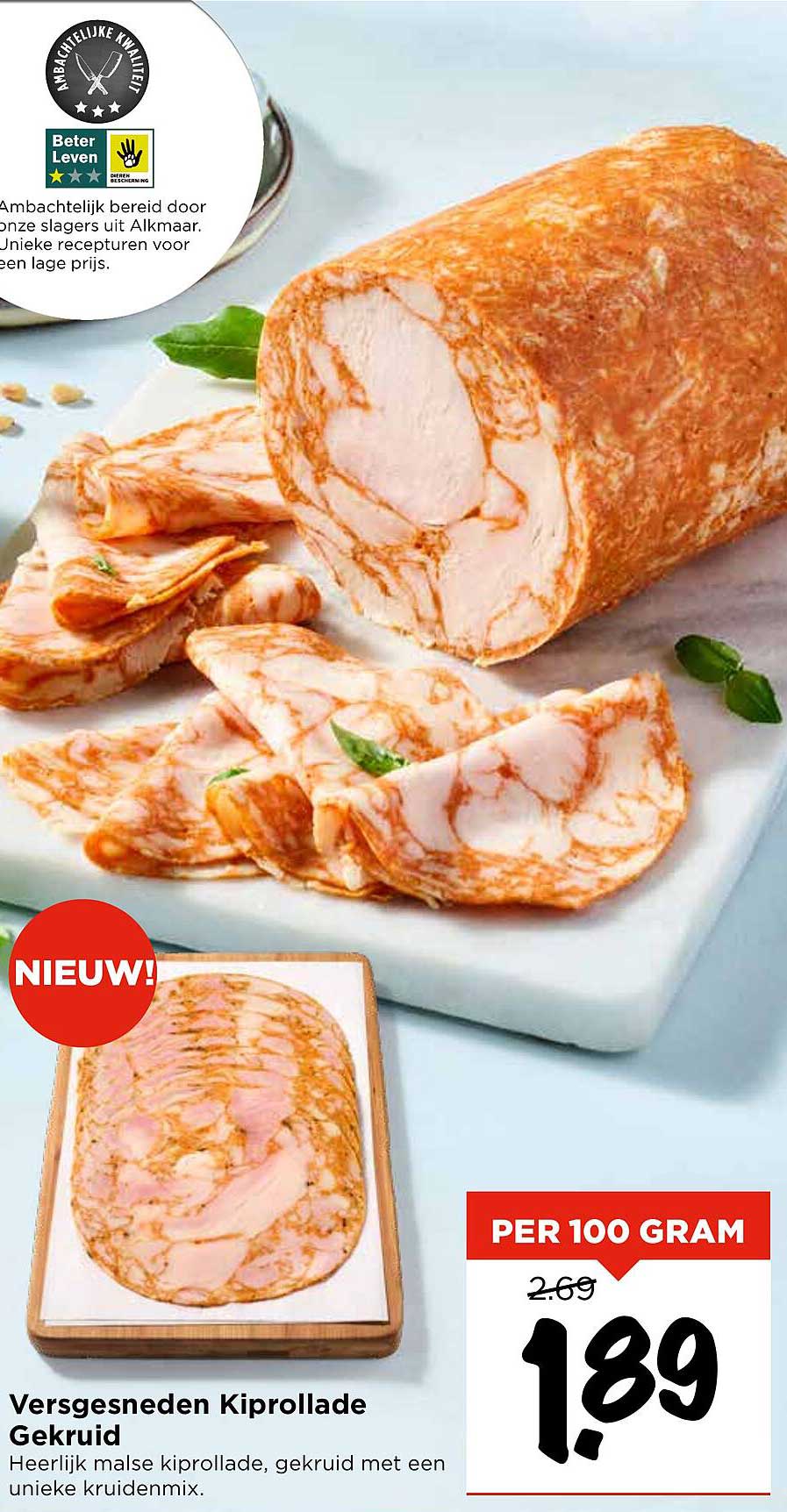 Versgesneden Kiprollade Gekruid