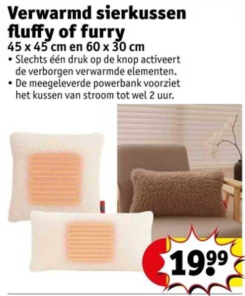 Verwarmd sierkussen fluffy of furry