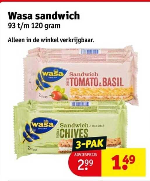 Wasa sandwich 93 t/m 120 gram