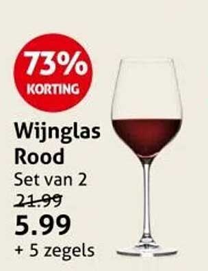 Wijnglas Rood Set van 2