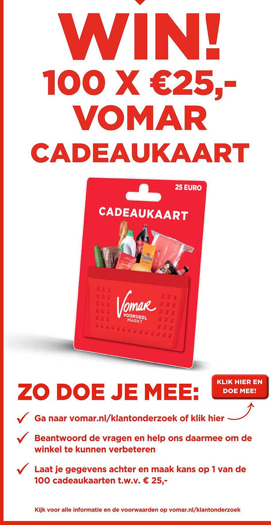 WIN! 100 X €25,- VOMAR CADEAUKAART